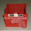 BEUTIFUL RED JUTE,  WITH ONE SIDE RED GINGHAM BOW PLANTER
