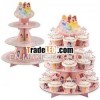 pop customized cardboard cartoon cake stand/paper cartoon cake stand