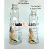 TW717K8 glass milk bottle with printig with metal clip