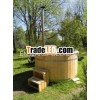 Wooden outdoor hot tub