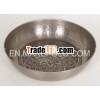 Bowl With Hammered Made of Iron With Pewter Antique Finish