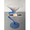 Blue wine glass cup