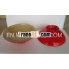 Unique solid red color bamboo salad bowl with stand