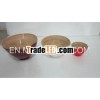 Set of 3 bamboo bowl with high stand