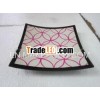 Overlapping circle motif square lacquer dish new style 2014