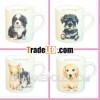 Japanese ceramic character dog coffee mug