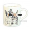 Japanese Ceramic Wankore Mug "French Bulldog"