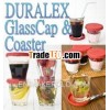 Dessert container gift item colorful design duralex glass with coaster & top cover