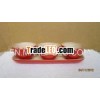 Vietnamese handicrafts orange bamboo 3 bowls tray in set