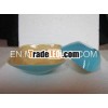 Beautiful turquoise color set of 2 square bamboo bowls