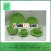 42pcs green porcelain dinner set and bowl as stock