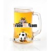 BEER GLASS MUG WITH 3D SPINNING SOCCER BALL