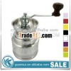 Stainless steel hand coffee grinder round-shape coffee grinder