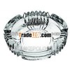 Round clear glass ashtray