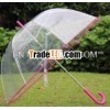 23'' * 6K Auto Open Outdoor Straight Transparent PVC Outdoor Umbrella
