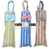 Foldable umbrella of stripe pattern with cute ribbon