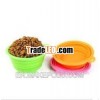 Foldable silicone pet bowl