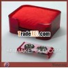 Red Square Luxurious Acrylic Dog Bed and Bowls