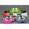 stainless steel and silicone pet bowl