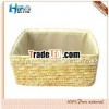Natural Rectangular Straw Storage Basket without Handles