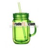 16OZ/20OZ/24OZ Double wall mason jar with handle / single wall mason jar