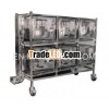 TROLLEY WITH INBUILT RABBIT CAGES WITH AUTOMATIC DRAINAGE SYSTEM