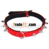 05250 Super Soft leather Dog Collar with metal sipke