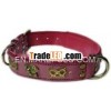 1025 Dog Collar with metal ornaments and soft padded