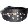 1051 leather padded Dog Collar with diamond studs