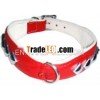 05190 Soft leather and shaped dog collar with clincher