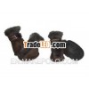 Brown Ultra Fur Protective Boots - Set of 4 - MD