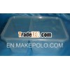 2 compartment 1000cc clear rectangular plastic food container with lid