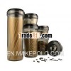 SINOGLASS 6 Pcs Round Plastic Lid Lock Airtight Storage canister Jar Set