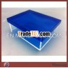 Custom Made Clear Acrylic Shoe Storage Box with Blue Lip