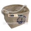 Fabric storage basket with handle