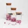Dia 6.5cm high clear glass storage jar with cork lid
