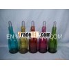 colorful glass beverage bottles