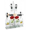 decorative glass bottle for oil,  vinegar,  sugar and pepper packing
