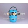 2-Layers Plastic Stainless Steel lunch box with handle/food container 418010