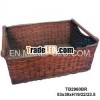 TB2960BR - Craft rattan storage basket - Rectangular rattan basket with handles
