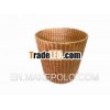 Slanted rattan dustbin basket