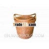 Slanted rattan basket
