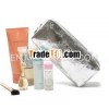 fashion embossed snow pattern PU makeup bags silver cosmetic storage bags