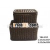 TB1422BR-set2 - craft rattan basket with lid - chest box - Home decor