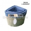 TB2103 set 2 -Craft corner rattan basket with liner inside - Mix color corner basket set of 2