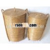 Round Rattan/Bamboo Laundry Hamper,  set of 2pcs