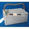 TB2989 - white rattan basket with cane handle - organizer bakset - craft / handicraft