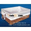 TB3302 - rattan organizer bakset with cotton lining - homeware - officeware- handmade / handicraft