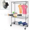 mobile wire chrome shelves clothing rack