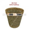 Round water hyacinth storage basket with iron frame (HS 3162)